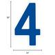 Royal Blue Number (4) Corrugated Plastic Yard Sign, 30in